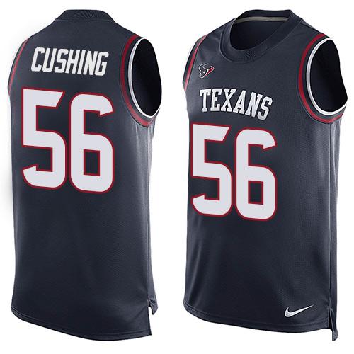 Nike Texans #56 Brian Cushing Navy Blue Team Color Men's Stitched NFL Limited Tank Top Jersey - Click Image to Close